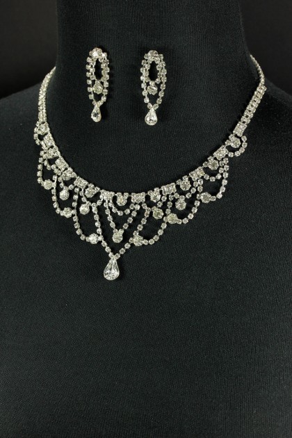 Chandelier necklace jewelry set