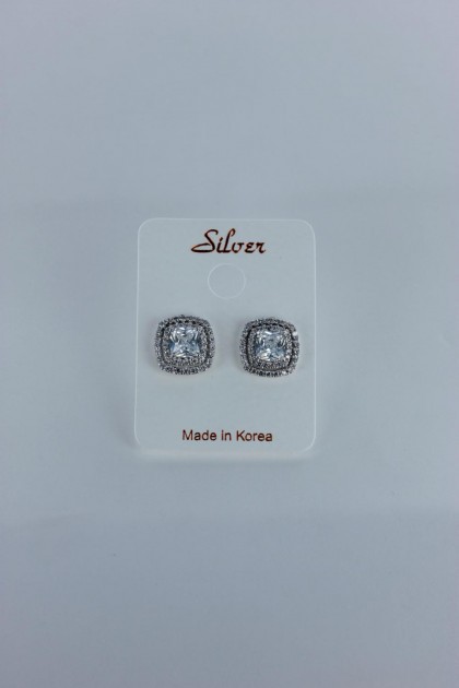Formal CZ earring with silver post
