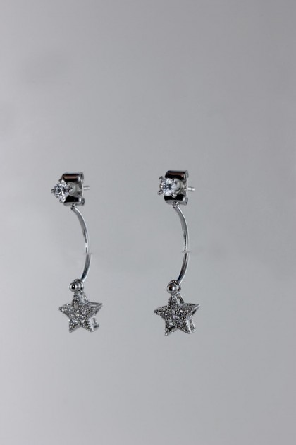 Star dangle cubic zircornia earring