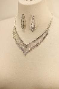 Bridge rhinestone necklace set