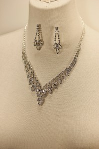 Leaf rhinestone necklace set