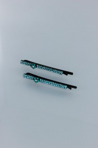 Two line flower bobby pin (set of 2) 