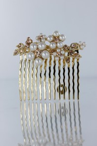 Flower pearl side hair comb