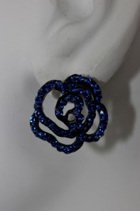 Rose Stud Earring - BLUE SAPPHIRE/COATING