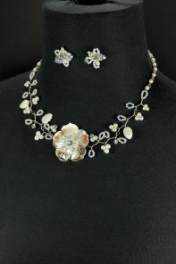 Mother of pearl necklace jewelry set 