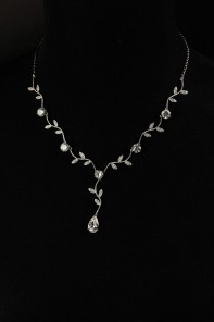 CZ water drop necklace 