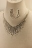 Snow flower rhinestone necklace set