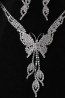 Butterfly rhinestone necklace set 