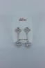 Double lux motif CZ earring with silver post