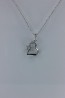 Heart with flower CZ Pendant Necklace